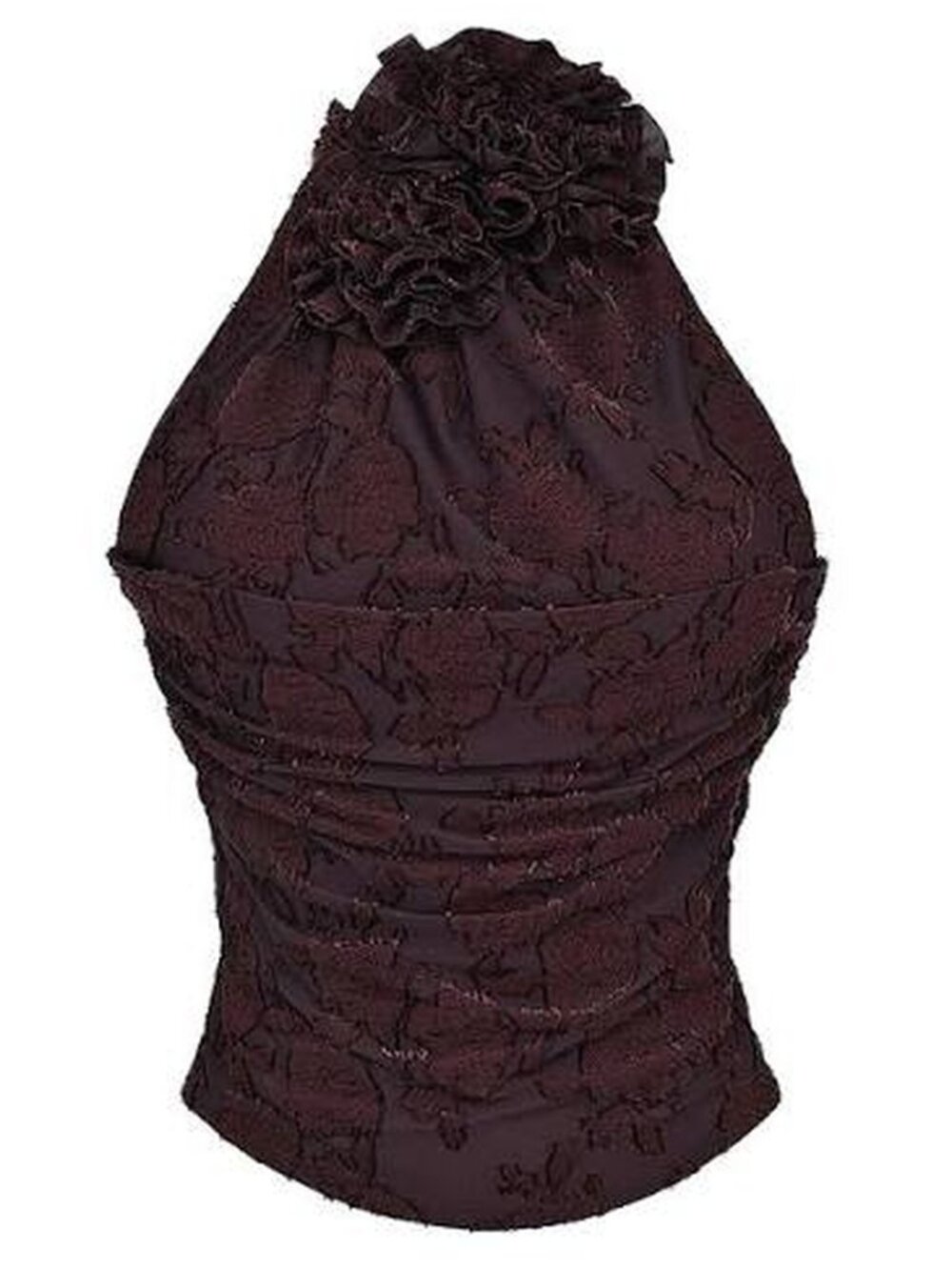 House of CB Kyra Cocoa Brown Halter Top S